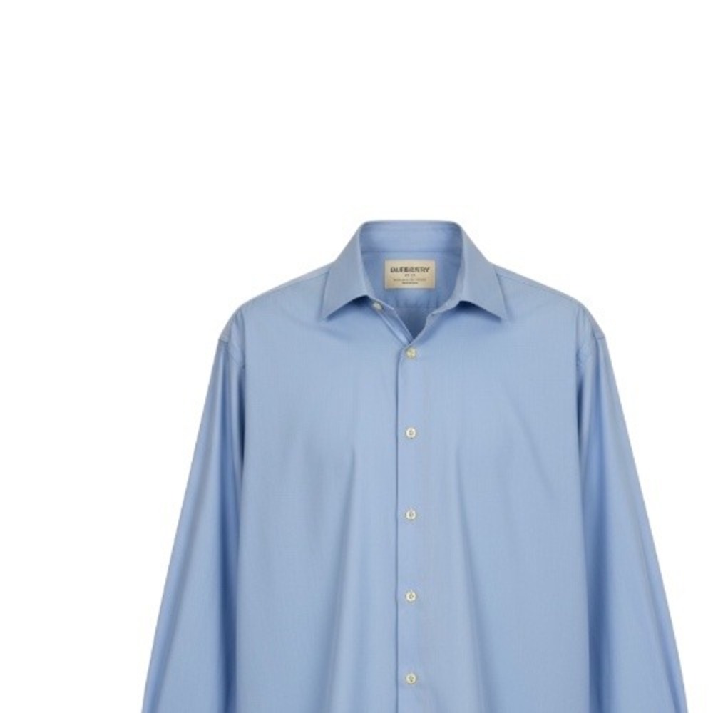 Burberry London Mens Light Blue Long Sleeve Button Down Dress Shirt Prorsum Logo